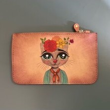 Büyük Cüzdan Çiçekli Kedi