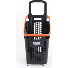 Tekerlekli Market Sepeti (Tekerlekli Alışveriş Sepeti) 65 L Turuncu