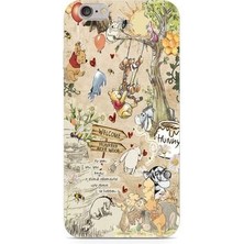 Iphone 6 / 6s Uyumlu Winnie The Pooh Kolaj Tasarımlı Baskılı Şeffaf Telefon Kılıfı