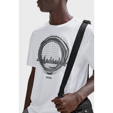 Boss Baskılı Streç Pamuklu Regular Fit Bisiklet Yaka T Shirt Erkek T Shirt 50506372 100