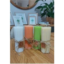 Oluklu Silindir Mum 1 Adet Esanslı 13 x 4  cm , Mum, Ev Dekor, Hediyelik