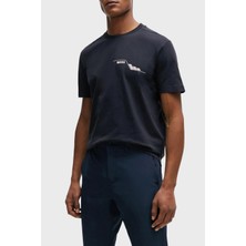 Boss Baskılı % 100 Pamuk Regular Fit Bisiklet Yaka T Shirt Erkek T Shirt 50506358 402