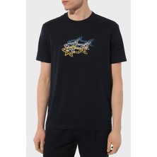 Paul & Shark % 100 Pamuk Regular Fit Bisiklet Yaka Baskılı T Shirt Erkek T Shirt 24411041 013
