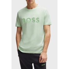Boss Logolu % 100 Pamuk Regular Fit Bisiklet Yaka T Shirt Erkek T Shirt 50512866 388