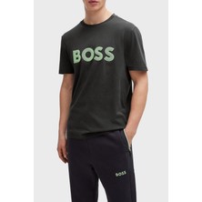 Boss Logolu % 100 Pamuk Regular Fit Bisiklet Yaka T Shirt Erkek T Shirt 50512866 016
