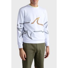 Paul & Shark Logo Baskılı Streç Pamuklu Regular Fit Bisiklet Yaka Sweat Erkek Sweat 24411881 010