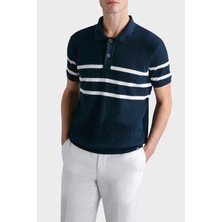 Paul & Shark Çizgili % 100 Pamuk Regular Fit Düğmeli Polo Yaka T Shirt Erkek Polo Yaka T Shirt 24411625 201