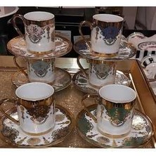 Kosova İST-185 Karışık Renkli Porselen Kahve Fincan Takımı 90CC (Leroy)