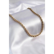 Burgulu Zincirli Kolye Çelik 60 cm