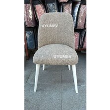 Streç Lastikli Düz Desen Büyük Oval Sandalye Kılıfı. Sandalye Örtüsü. 1 Adet. Vizon