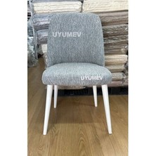 Streç Lastikli Düz Desen Büyük Oval Sandalye Kılıfı. Sandalye Örtüsü. 1 Adet. Gri Renk