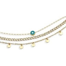 Üçlü Kombin Yıldız Detay Zincir Halhal