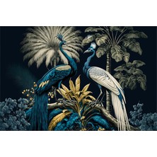 Aden Dekoratif Tavuskuşları Kanvas Tablo