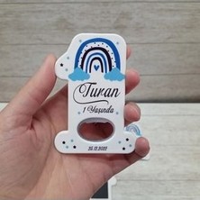 Onura Tasarlat 25 Adet Bir Şeklinde Açacak Magnet Mavi Gökkuşağı Temalı