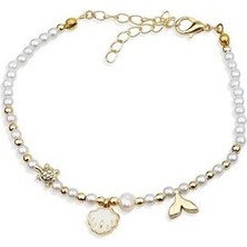 Mineli Istiridye Detay Inci Boncuk Halhal