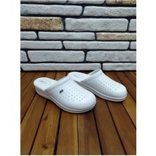 Gezer Unisex Beyaz Ortopedik 4 Nokta Sabo Terlik Aşçı Hemşire Hastane Doktor Kullanımı İçin