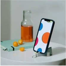 IKEA Mini Telefon Standı Yükseklik 4 cm Ikea Masa Üstü Stand Plastik Gri Anahtarlık