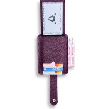 Vanilla Collection Unisex Süper Slim Deri Ince Model Kredi Kartılık & Kartvizitlik Cüzdan Kartlık Portföy Mor Floter