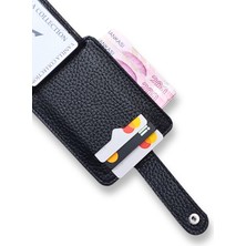 Vanilla Collection Unisex Süper Slim Deri Ince Model Kredi Kartılık & Kartvizitlik Cüzdan Kartlık Portföy Siyah Floter