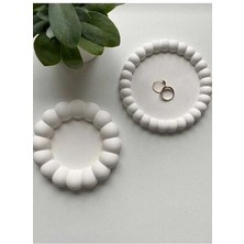 Dekoratif Bubble 2’li Dekoratif Beton Tabak Takı Tabağı Bardak Altlığı