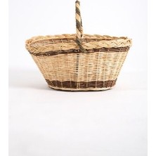 Tek Saç Örgü Hasır Sepet H : 24 cm