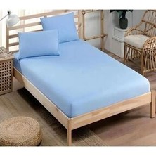 Uykulife Açık Mavi Tek Kişilik Lastikli Çarşaf Seti