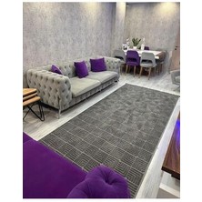 Aatoliarugs Dilara Antrasit Halı İskandinav Tarz Halı Bohem Halı Modern Saçaklı Mikrofiber Dokuma Antialerjik Salon Oturma Odası Halısı Çocuk Odası Halısı