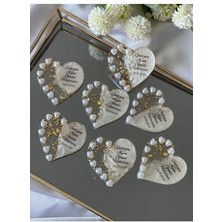 Incili Kalp Gold Magnet 20ADET
