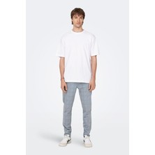 Only & Sons Only&Sons ONSFRED LIFE RLX SS TEE N Beyaz Erkek Kısa Kol T-Shirt