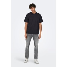Only & Sons Only&Sons ONSFRED LIFE RLX SS TEE N Siyah Erkek Kısa Kol T-Shirt