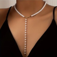 Lovisa Accessories El Yapımı Halka Detaylı Inci Kolye, Dekolte Için Incili Gerdanlık