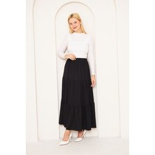 Katlı Bürümcük Kumaş Etek, 3 Kat Etek, Tesettür Etek, Uzun Etek, Anne Hediye, Sevgili Hediye