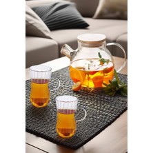 Open Home Concept 3'lü Set 1 Adet Cam Demlik 1000 ml - 2 Fincan 225 ml Takım - Model 2