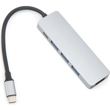 UmoTech 5in1 Type-C To USB Hub 5 Port Çoklayıcı Laptop Macbook Air Için Uyumlu Çoğaltıcı USB 3.0/hdmı/type-C