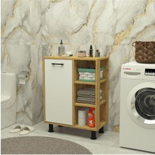 Mobiga Loren Çamaşır Kirli Sepetli Raflı Banyo Dolabı