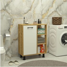 Mobiga Loren Çamaşır Kirli Sepetli Raflı Banyo Dolabı