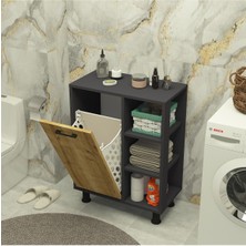 Mobiga Loren Çamaşır Kirli Sepetli Raflı Banyo Dolabı
