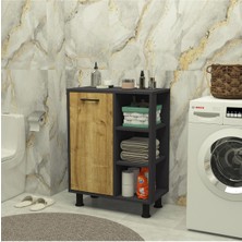 Mobiga Loren Çamaşır Kirli Sepetli Raflı Banyo Dolabı