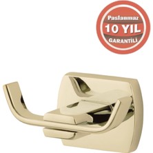 Çelik Banyo Paslanmaz Pirinç Milano 2’li Bornozluk Altın Sarı Gold