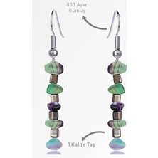 Erilsa Sertifikalı Ham Kırık Taşlı Model Florit Taşı Küpe