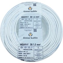 Öznur Kablo Bakır 3x1.5 mm Beyaz Ttr Elektrik Kablosu