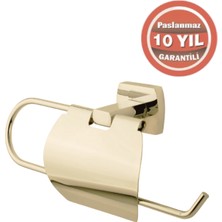Çelik Banyo Paslanmaz Pirinç Milano Geniș Kapaklı Kağıt Havluluk Altın Sarı Gold