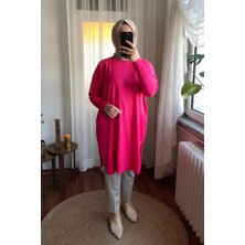 Kadın Yanları Yırtmaçlı Uzun Triko Tunik