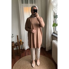 Kadın Yanları Yırtmaçlı Uzun Triko Tunik