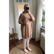 Kadın Yanları Yırtmaçlı Uzun Triko Tunik