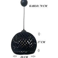Conana Sarkıt İp Top Avize 20 cm  Başlık AMPUL DAHİL DEĞİLDİR (70 cm  Kablo) SİYAH