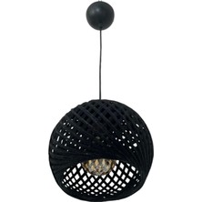Conana Sarkıt İp Top Avize 20 cm  Başlık AMPUL DAHİL DEĞİLDİR (70 cm  Kablo) SİYAH