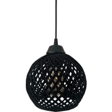 Conana Sarkıt İp Top Avize 20 cm  Başlık AMPUL DAHİL DEĞİLDİR (70 cm  Kablo) SİYAH