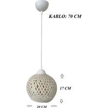 Conana Sarkıt İp Top Avize 20 cm  Başlık AMPUL DAHİL DEĞİLDİR (70 cm  Kablo) EKRU