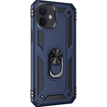Piyasa Sepeti Apple iPhone 12 6.1 '' Yüzüklü Tank Kılıf Lacivert